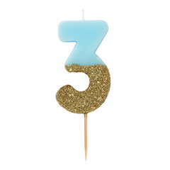 Glitter Dipper Number 3 Candle