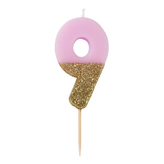 Glitter Dipper Number 9 Candle