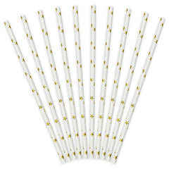 Gold Stars Paper Straws