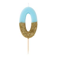 Glitter Dipper Number 0 Candle