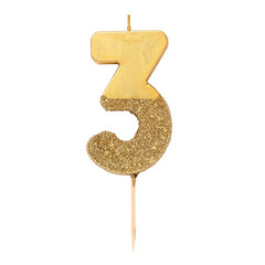 Glitter Dipper Number 3 Candle