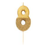 Glitter Dipped Number 8 Candle