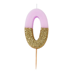 Glitter Dipper Number 0 Candle