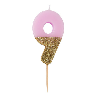 Glitter Dipper Number 9 Candle