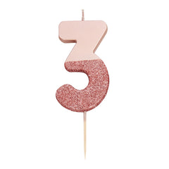 Glitter Dipper Number 3 Candle