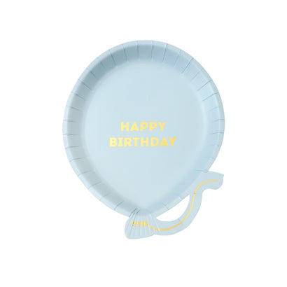 Blue Happy Birthday Balloon Plates