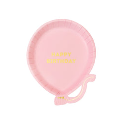 Pink Birthday Balloon Plate