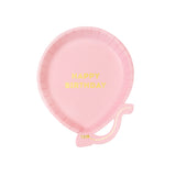 Pink Birthday Balloon Plate