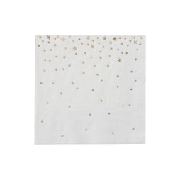 Gold Metallic Stars Cocktail Napkins