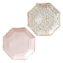 Rose Gold Ditsy Floral Plates