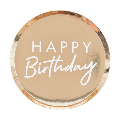Gold Happy Birthday Dinner Plates