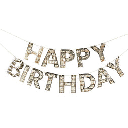 Gold Fringe Happy Birthday Bunting