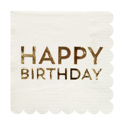 Gold Happy Birthday Napkins (Large)