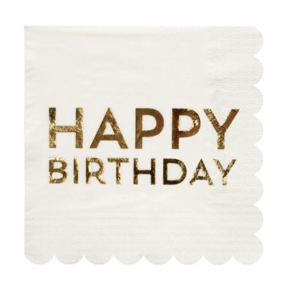 Gold Happy Birthday Napkins (Large)
