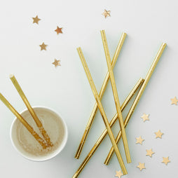Gold Metallic Straws