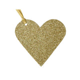 Gold Glitter Heart Tag