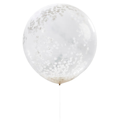 Large White Confetti Balloons