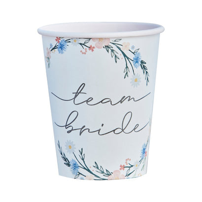 Boho Eco Floral Team Bride Hen Party Cups
