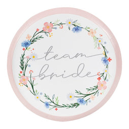 Boho Floral Eco Team Bride Hen Party Plates