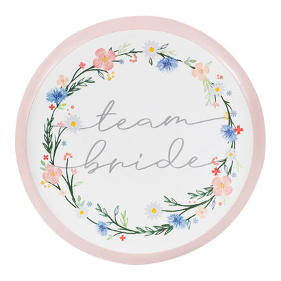 Boho Floral Eco Team Bride Hen Party Plates