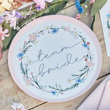 Boho Floral Eco Team Bride Hen Party Plates
