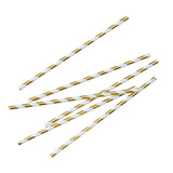 Gold Metallic Striped Straws