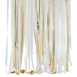 Gold and White Streamer Backdrop