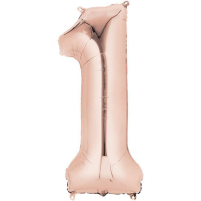 Rose Gold Number Balloon 34"