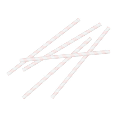 Pink Stripe Paper Straws