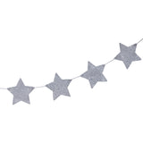 Wooden Silver Star Glitter Bunting