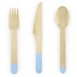 Light Blue Wooden Cutlery