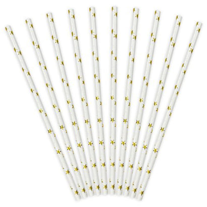 Gold Stars Paper Straws