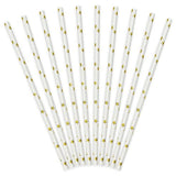 Gold Stars Paper Straws