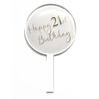 Happy 21st Birthday Cake Topper