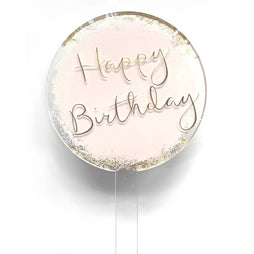 Happy Birthday Blush Foil Cake Topper
