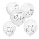 Hey Baby Confetti Balloons