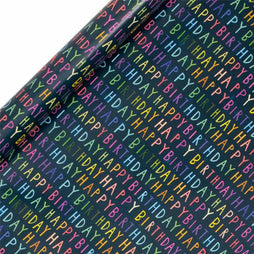 Navy Happy Birthday Roll Wrap