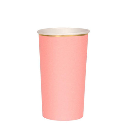Neon Coral Highball Cups