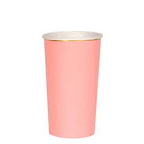 Neon Coral Highball Cups