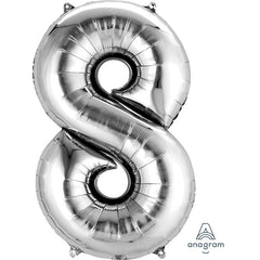 Silver Number Balloon 34