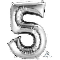 Silver Number Balloon 34