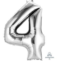 Silver Number Balloon 34