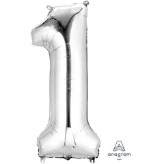 Silver Number Balloon 34