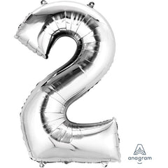 Silver Number Balloon 34