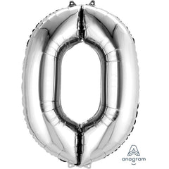 Silver Number Balloon 34