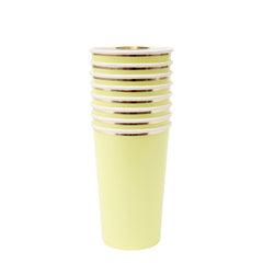 Pale Yellow Highball Cups
