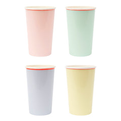 Pastel Neon Edge Highball Cups