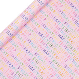 Pink Happy Birthday Roll Wrap