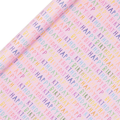 Pink Happy Birthday Roll Wrap