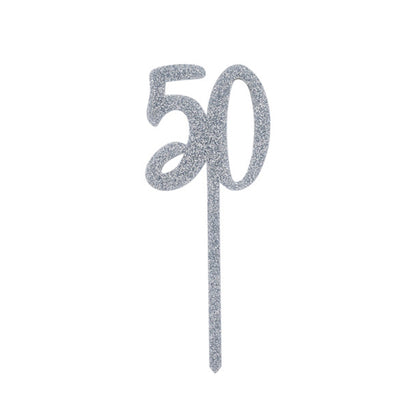 Glitter 50 Cake Topper